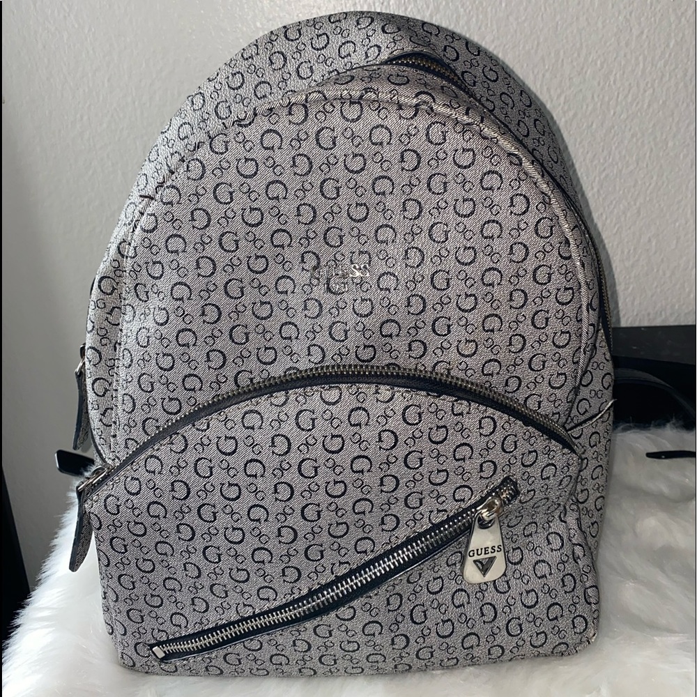Cute Grey With Logo Backpack Purse